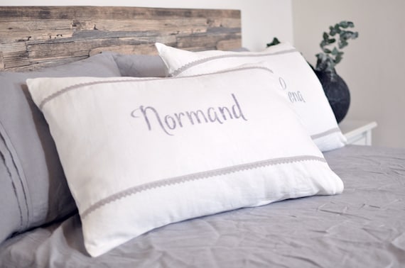 Personalized Pillowcase Name Pillow Linen Pillowcase Name Etsy
