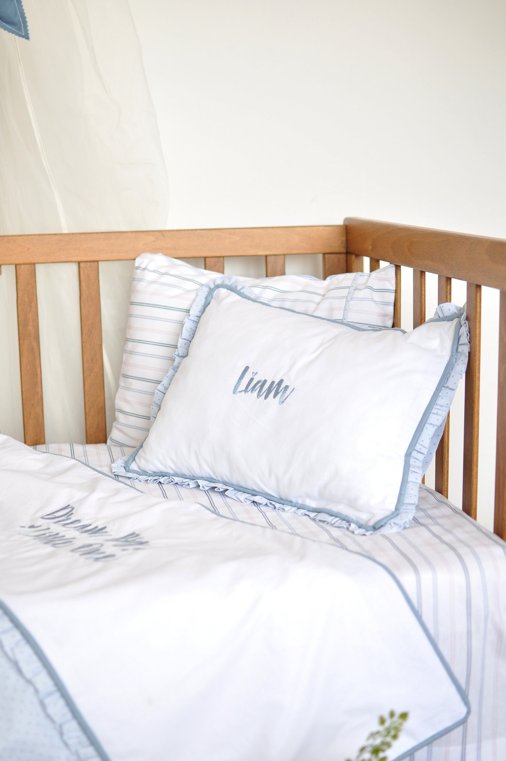 Personalized Baby Pillow Embroidered Pillowcase Crib Pillow Etsy