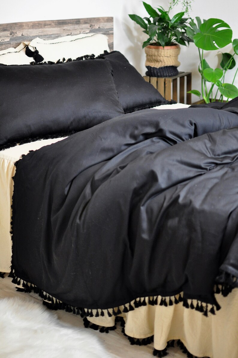 Tassel Bedding Boho Duvet Cover Set Bohemian Bedding Etsy