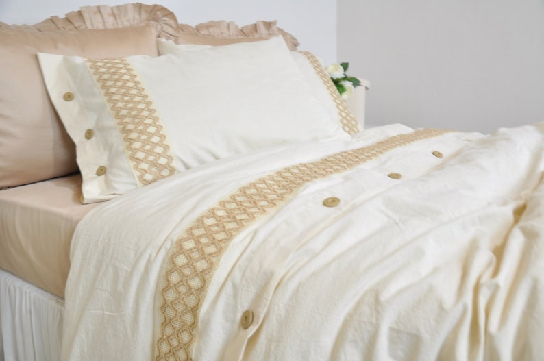 Bohemian Bedding Cream Duvet Cover Boho Duvet Cover Set Etsy