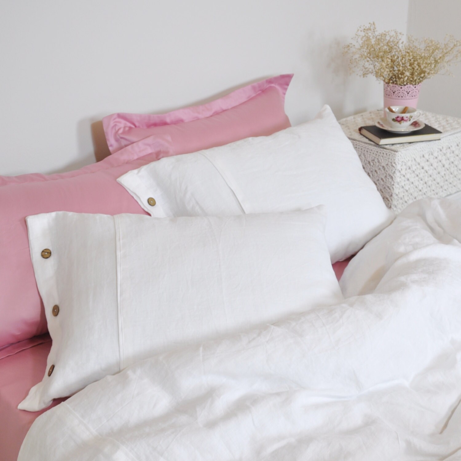 White Linen Duvet Cover Set Queen King Full Duvet Cover & Etsy