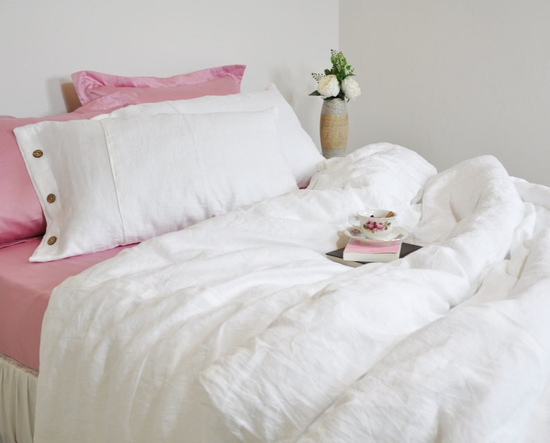 White Linen Duvet Cover for Queen King Full Twin Twin XL Etsy