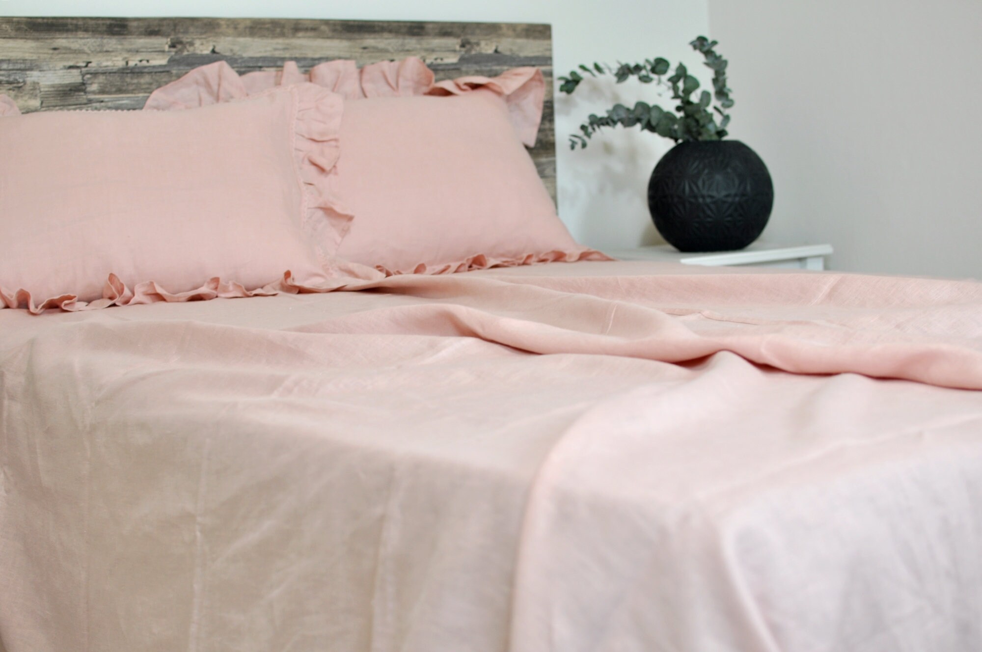 Linen Flat Sheet Dusty Pink Linen Top 