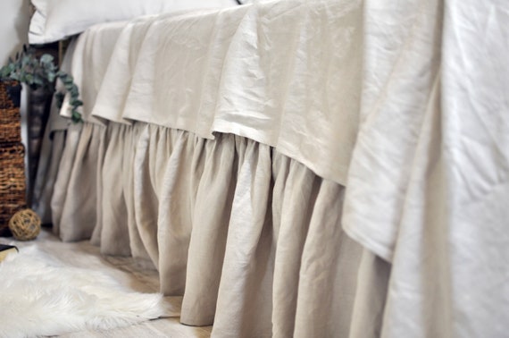 Linen Bedskirt Dust Ruffle In Full, Bedskirts For King Size Beds