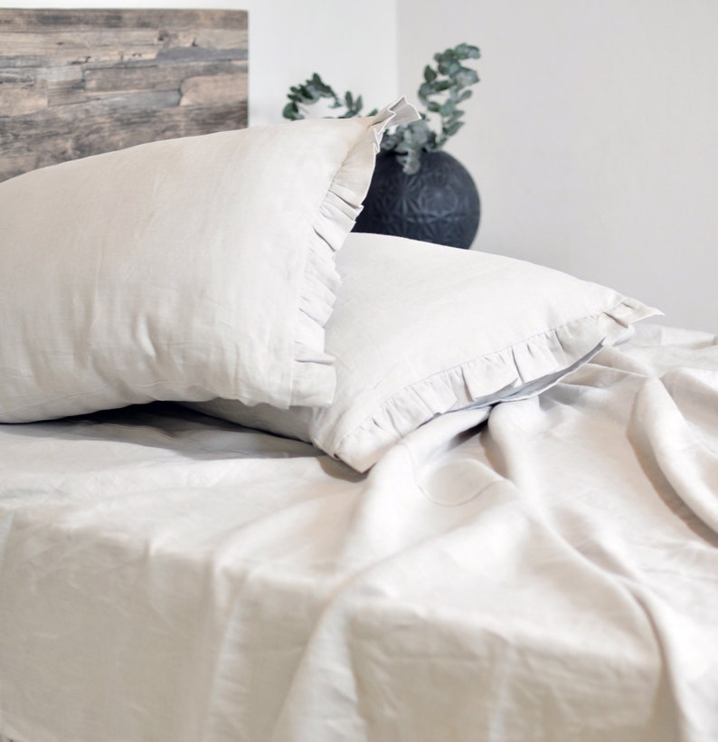 Linen Ruffle Pillow Case Ruffled Pillow Ruffle Euro Sham Etsy