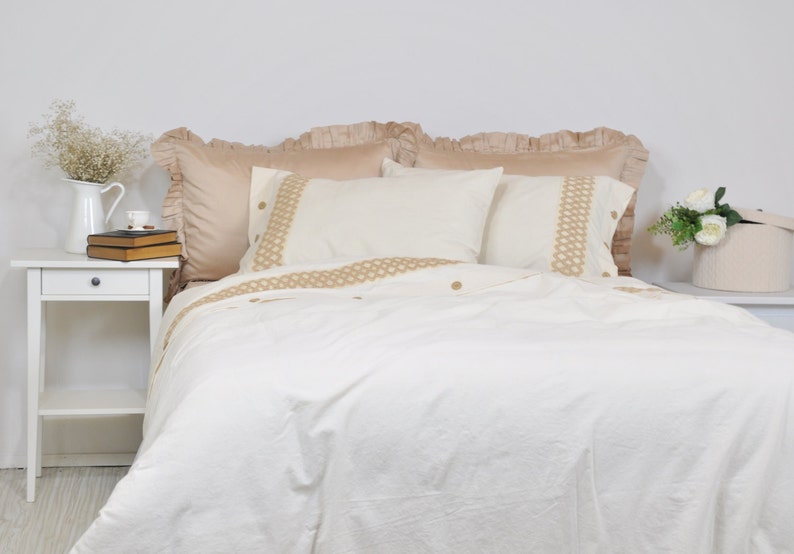 Bohemian Bedding Cream Duvet Cover Boho Duvet Cover Set Etsy