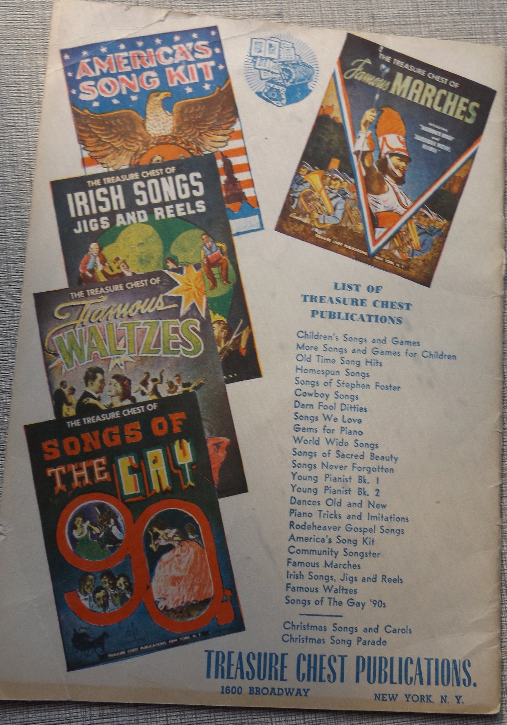 Vintage 1935 Booklet Treasure Chest of Old Time Song Hits 40 Pages