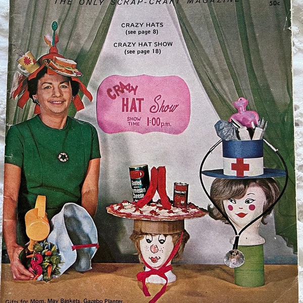 Vintage 70s Pack-O-Fun Craft Magazine Publication May 1971 66-7 Pages Gifts for Mom Spring Scrap Projects