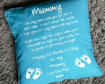 Personalised First Mother's Day as Mummy Cushion, 1st Mother's Day's as Parents, 1st Mother's Day as Mum, New Mum Gift