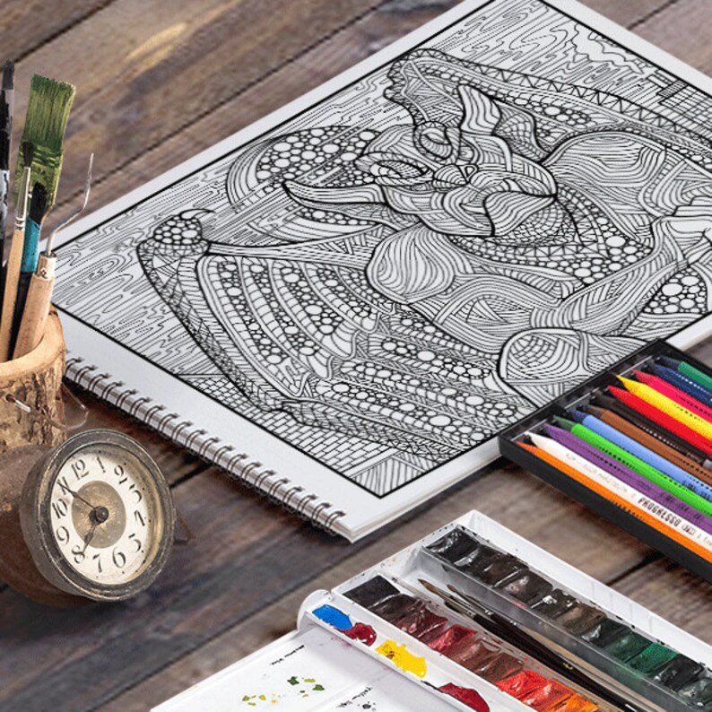 GARGOYLE: A Printable Adult Coloring Page | Etsy