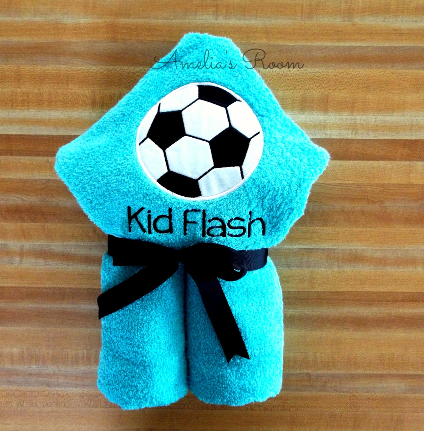 Soccer Ball Hooded Towel Soccer Towel Beach Towel Hooded Etsy