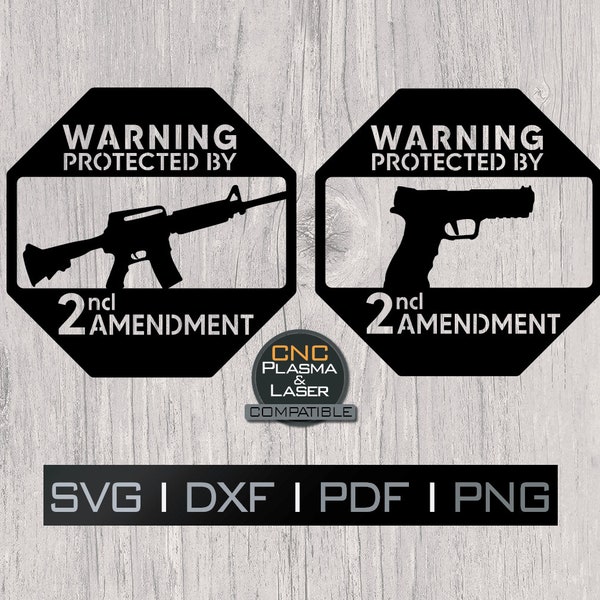 Protected by the Second Amendment 2A | DXF SVG plasma, laser, cnc file, Cricut, Silhouette, metal art, sticker, paper template