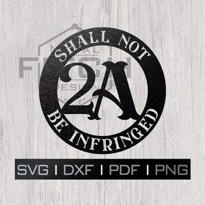 Puede incluir: Un c&iacute;rculo blanco y negro con el texto "Shall Not Be Infringed" y el n&uacute;mero "2A" en una fuente estilizada. El texto est&aacute; en forma circular alrededor del n&uacute;mero.