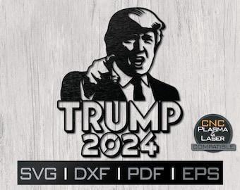 Archivo de arte en metal de Trump 2024 / Corte láser por plasma CNC (descarga digital)