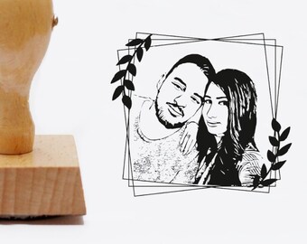 Photo stamp with your faces - Design Greenery