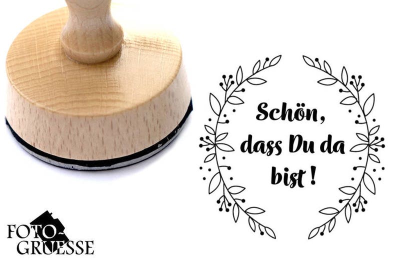 Stempel Schön dass Du da bist // Textstempel // | Etsy
