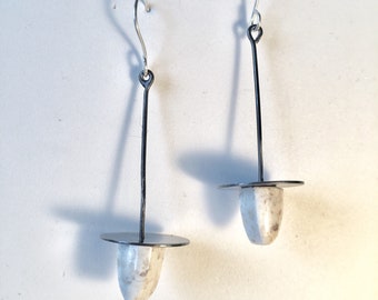 Common Opal blackened silver earrings
