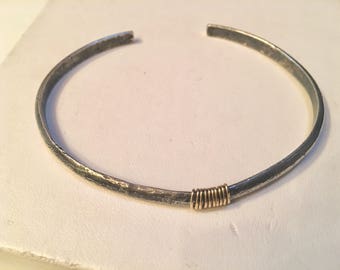 Blackened Silver and Gold bangle