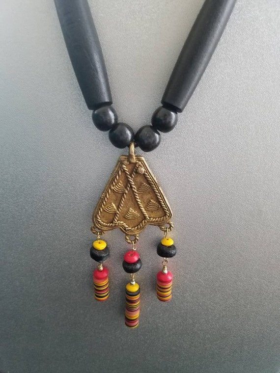 Kenya Authentic African Hand Made Sahara Days Bone and Brass Earrings