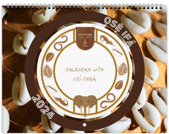 US & CA only-Ose Ifa 2024 Ojo Orisha Wall calendar-Free Shipping