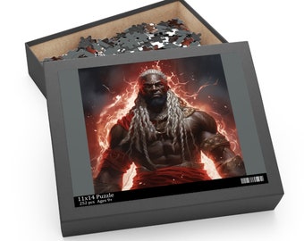 Shango Chango Black Superhero Deity Orisha Puzzle (120 OR 252 Piece)