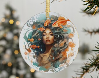 Yemaya Ashaba Orisha Acrylic Ornaments
