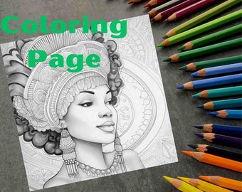 Oshun Adult Coloring Book Page 1024 x 1024 square