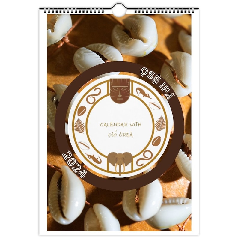 EUR/ASIA /LATAM 2024 Ojo Orisha Wall Calendar Ifa Orisha Ose Calendar
