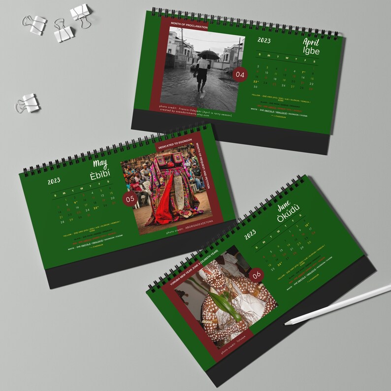 Ose Ifa Orisa Days Yoruba Simplex Desk Calendar Etsy