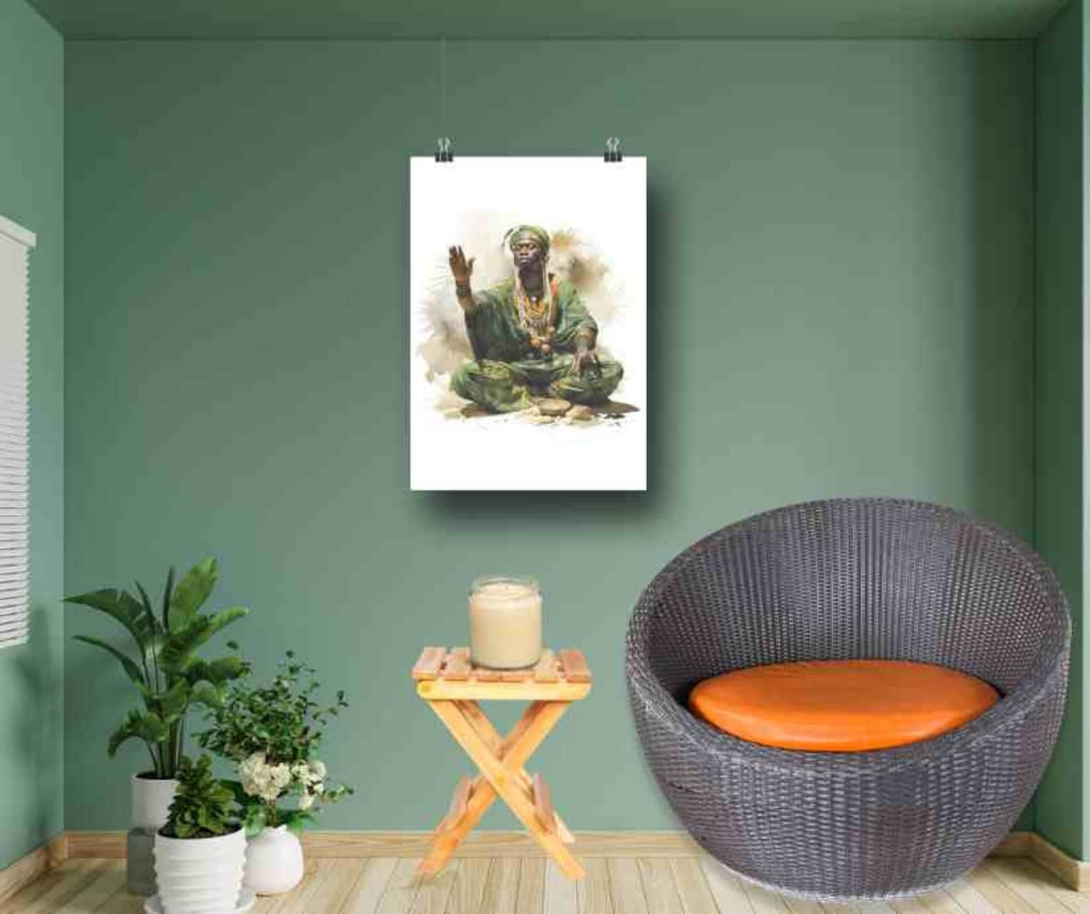 Orula Image Orunmila Green Yellow Orunla Orula Black Deity Vector - Etsy
