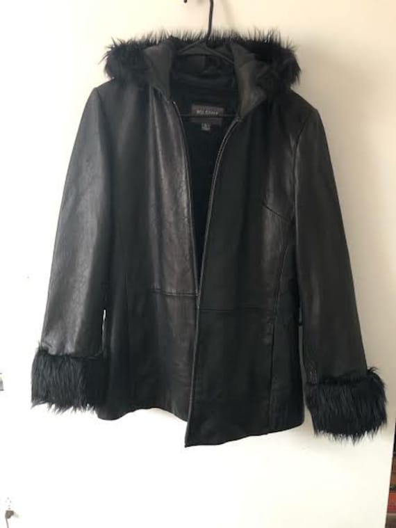 vintage 1990s leather goth jacket