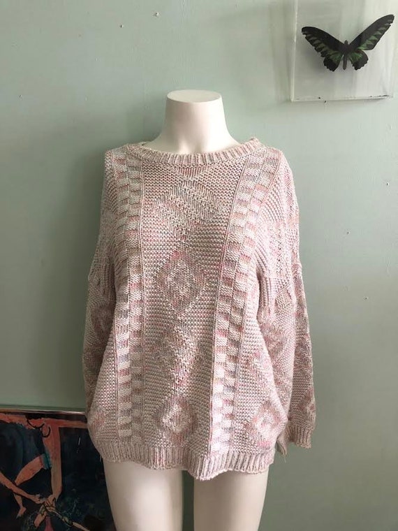 80s chunky knit sweater pullover kawaii adorable
