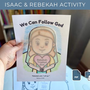 Rebekah Bible Craft: We Can Follow God-knutselwerkje met de sluier oplichten + kleurplaat (pdf)