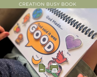 Creation + The Fall Bijbel druk boek | Aanmaakperiode | Afdrukbare interactieve voorschoolse activiteit (pdf)