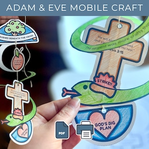 Crushed Beneath the Cross Mobile Craft | Adam & Eve Bible Lesson Activity (PDF)