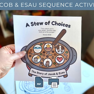 Jacob & Esau Bible Story Sequencing Activity | Preschool + Early Elementary Bible Craft (PDF)