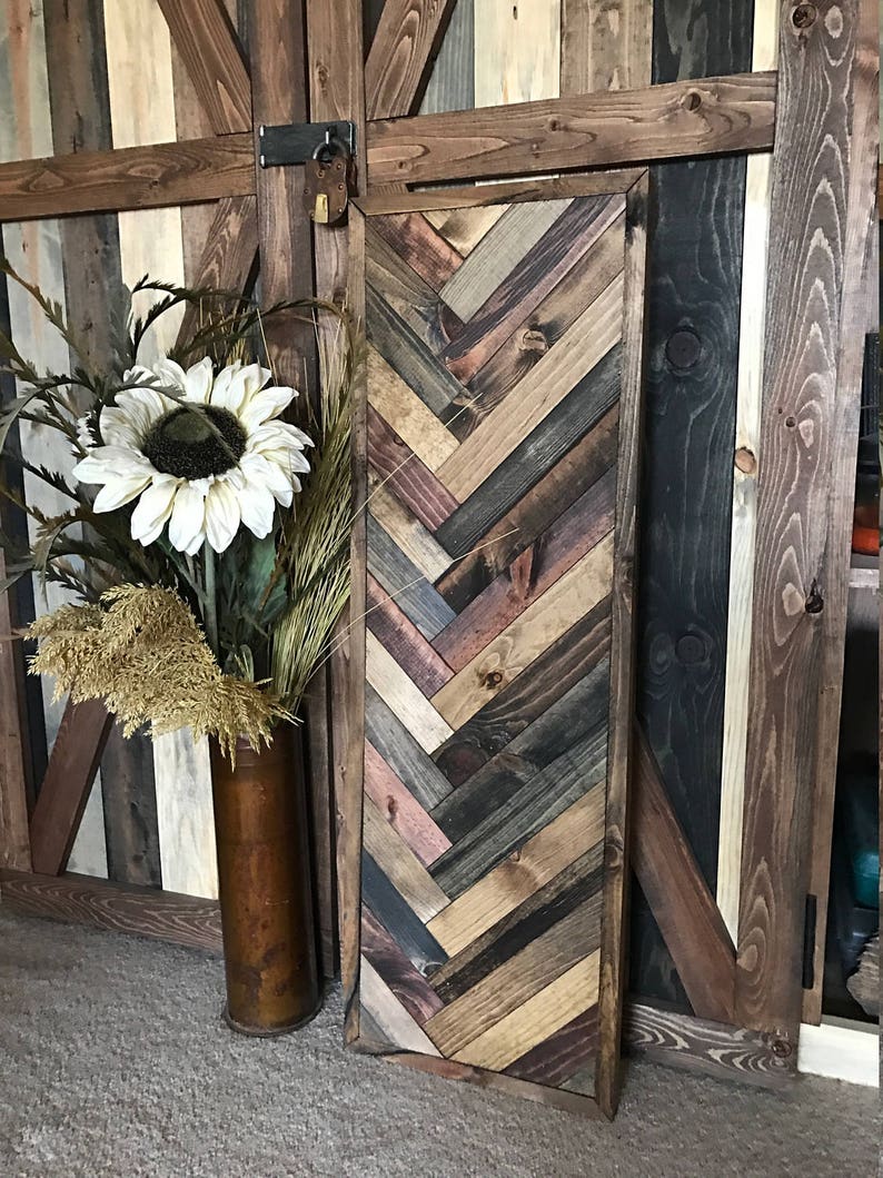 Rustic Herringbone Wood Wall Art Etsy