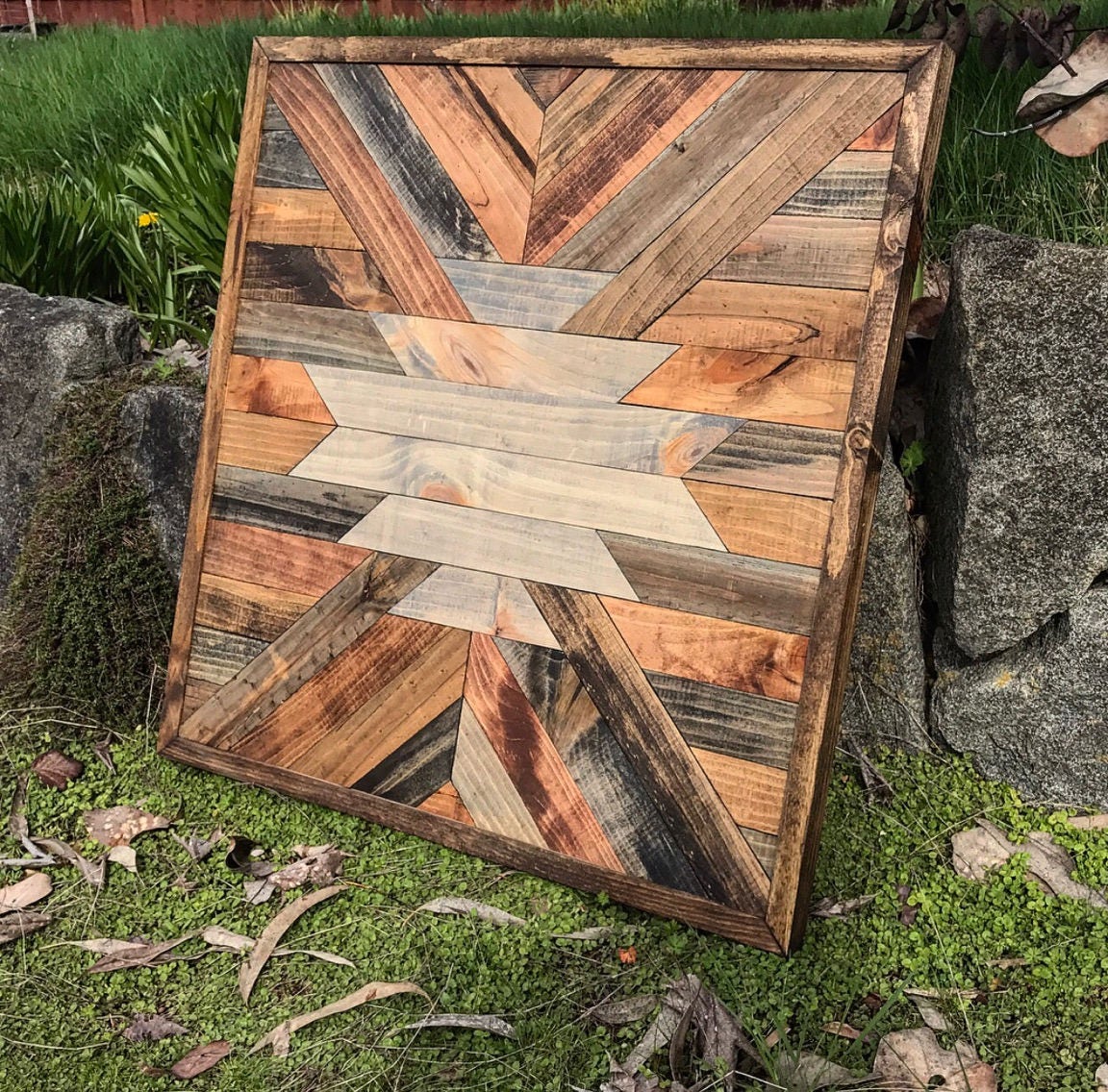 Rustic Tribal Aztec Wood Wall Art Etsy