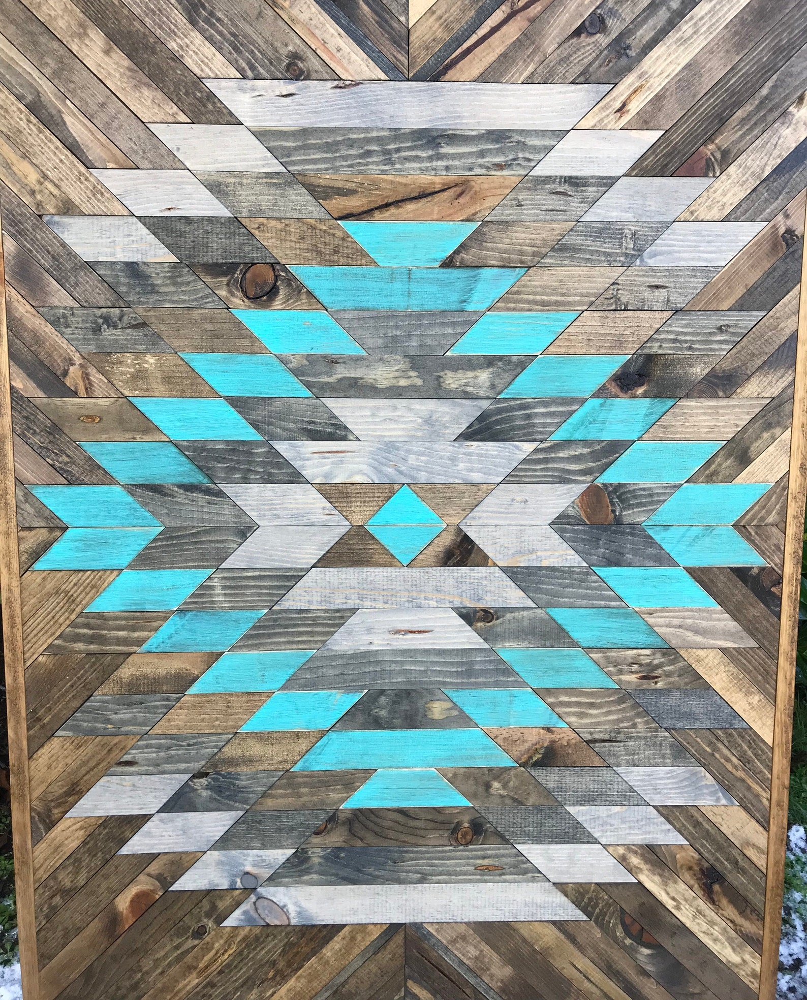 Rustic Tribal Aztec Wood Wall Art Etsy