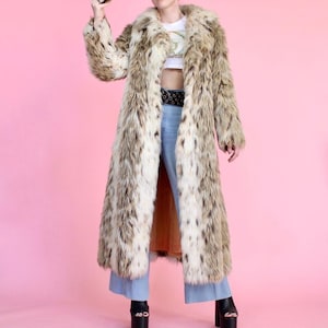 Vintage 70s faux fur trench coat