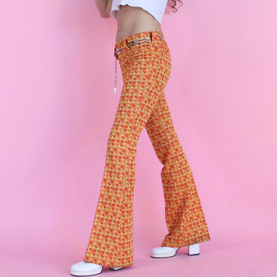 Vintage 70s psychedelic bell bottom flare pants - image 1