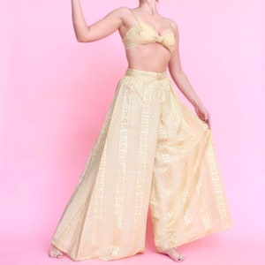 Vintage 60s 70s wide leg bell bottom and top set