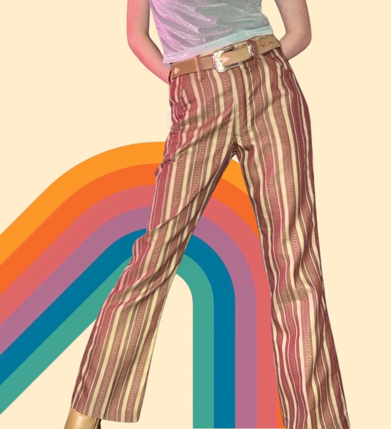 vertical striped bell bottoms