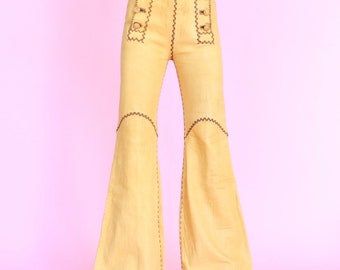 vintage 70s north beach leather flare pants