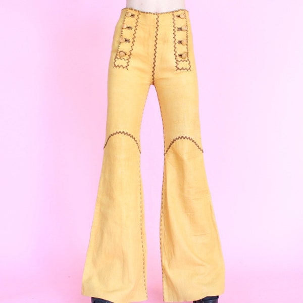 vintage 70s north beach leather flare pants