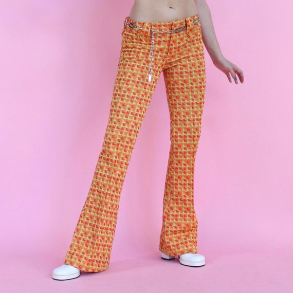 Vintage 70s psychedelic bell bottom flare pants - image 3