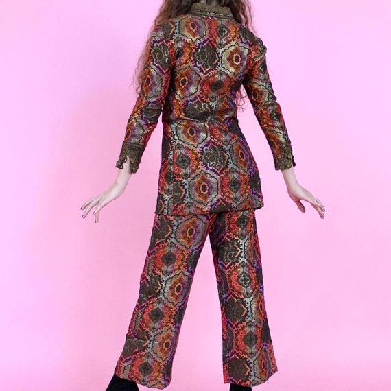 Vintage 60s 70s hippie mini dress and bell bottom… - image 7