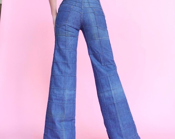 Vintage 70s patchwork bell bottom jeans