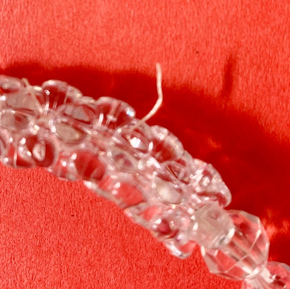 Vintage Clear Tri Bead and Faceted Bead Necklace - image 5