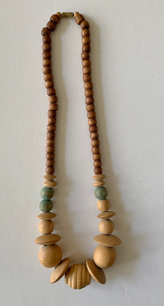 Vintage Wood Bead Necklace #9